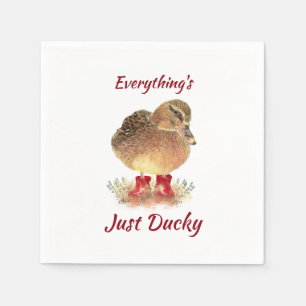 Niedliches Duck Fun Zitat " Alles ist nur Ducky" Serviette