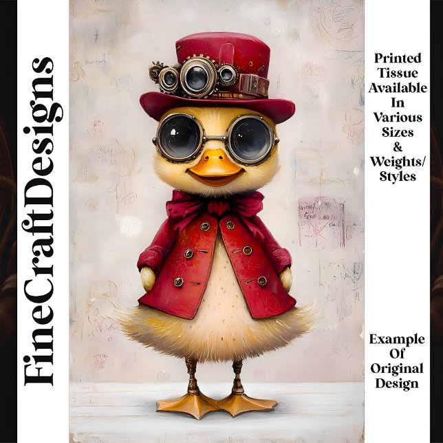 Niedliches Duckeln in Coat & Hat L6 Decoupage Seidenpapier (Von Creator hochgeladen)