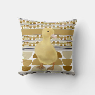 Niedliches Duckling Golden Brown Semi Circle Geome Kissen