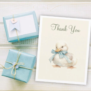 Niedliches Duckling mit Ribbon Babydusche Vielen D Dankeskarte