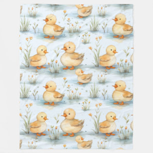Niedliches Duckling-Muster Fleecedecke