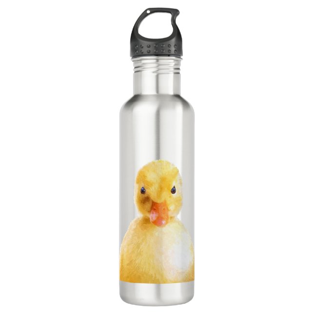 Niedliches Duckling Portrait Edelstahlflasche (Vorderseite)