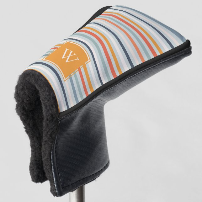 Niedliches dunkelorangefarbenes Muster Monogramm Golf Headcover (3/4 Vorderseite)