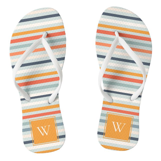 Niedliches dunkelorangefarbenes Ockermuster Flip Flops (Fußbett)