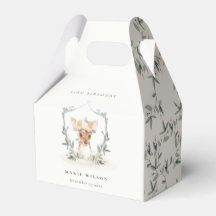 Niedliches Dusky Deer Floral Wappen jeden Geburtst