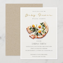 Niedliches Ei Basil Pizza Baby Dusche Party laden Dankeskarte