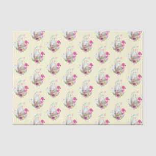 Niedliches Ei, Flamingo & Bunny, Aquarellmuster Seidenpapier