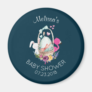 Niedliches Ei, Flamingo & Bunny, Babydusche Magnet