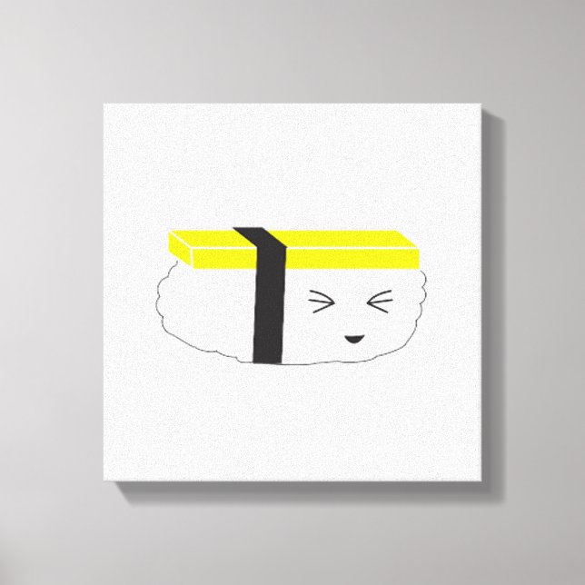 Niedliches Ei Sushi Illustration Kawaii Stil Leinwanddruck (Vorderseite)