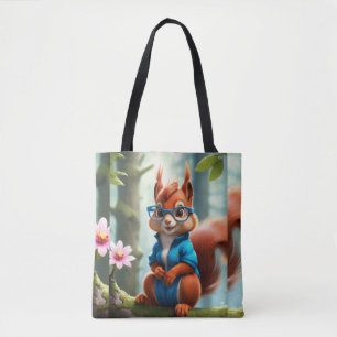 Niedliches Eichhörnchen am Zweig des Baumes Tasche
