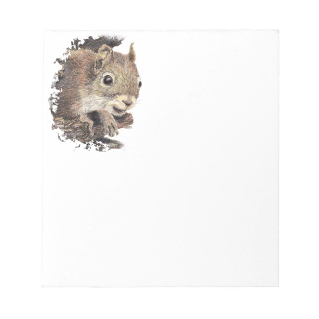 Niedliches Eichhörnchen, Aquarelltierart Notizblock (Vorderseite)