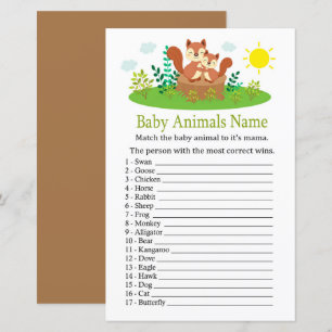 Niedliches Eichhörnchen Baby Tiere Name Game