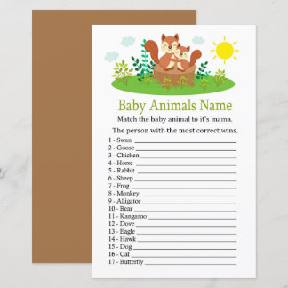 Niedliches Eichhörnchen Baby Tiere Name Game