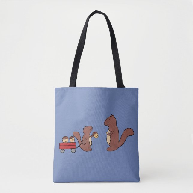 Niedliches Eichhörnchen, das einen Lastwagen der Tasche (Vorderseite)