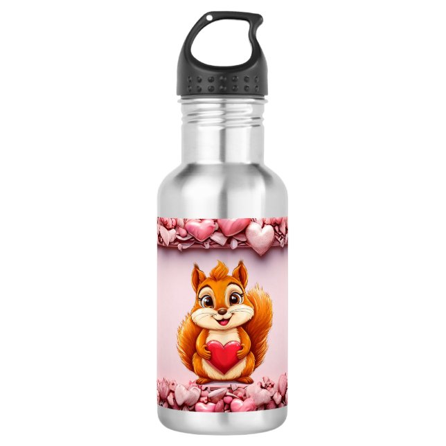 Niedliches Eichhörnchen Edelstahlflasche (Vorderseite)