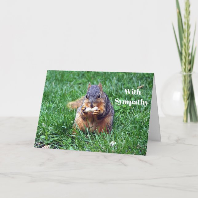 Niedliches Eichhörnchen Erdnuss-Foto-Beileid Karte (Vorderseite)