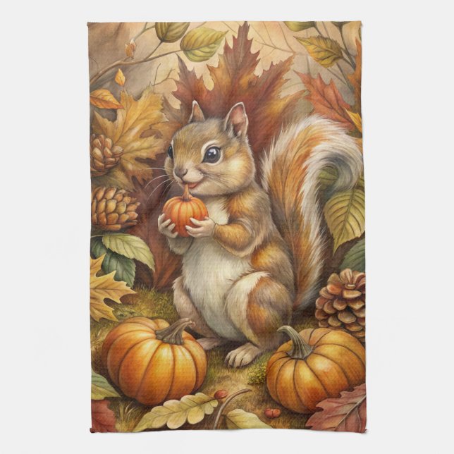 Niedliches Eichhörnchen Geschirrtuch (Vertikal)
