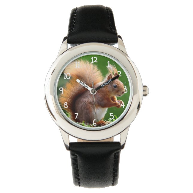 Niedliches Eichhörnchen im Garten Armbanduhr (Vorderseite)