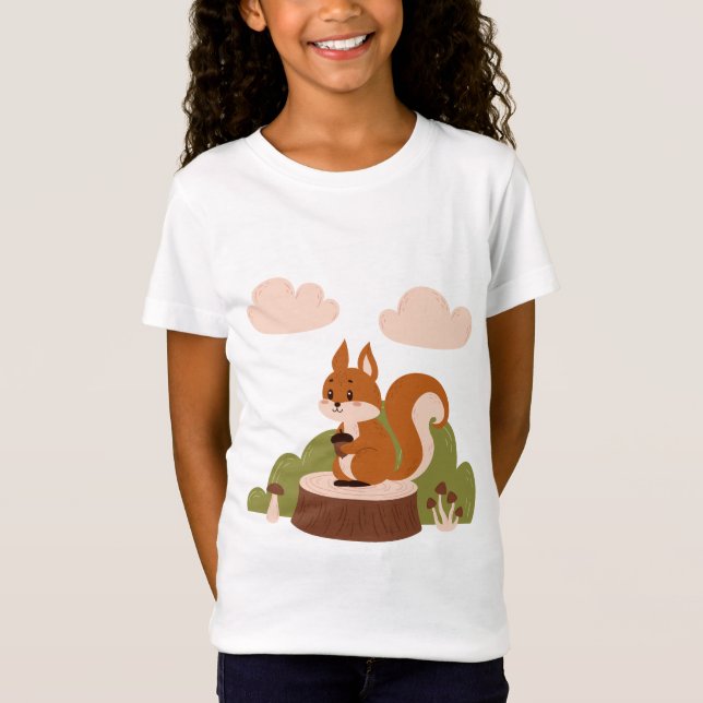 Niedliches Eichhörnchen im Wald T-Shirt (Vorderseite)