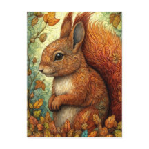 Niedliches Eichhörnchen in Whimsical Fall Forest