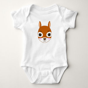 Niedliches Eichhörnchen Kawaii Design Baby Bodysui Strampler