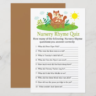 Niedliches Eichhörnchen-Kinderzimmer Rhyme Quiz Ki
