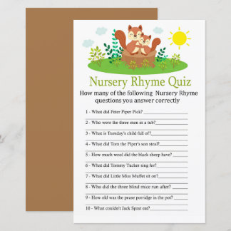 Niedliches Eichhörnchen-Kinderzimmer Rhyme Quiz Ki