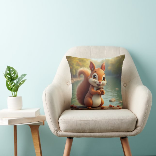 Niedliches Eichhörnchen-Kissen Kissen (Stuhl )