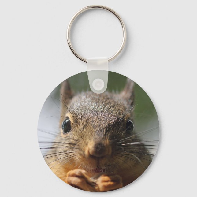 Niedliches Eichhörnchen Lächelndes Foto Schlüsselanhänger (Vorderseite)