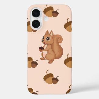 Niedliches Eichhörnchen mit Acorn iPhone Gehäuse 16 Hülle