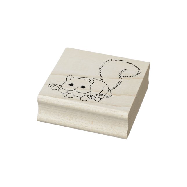 Niedliches Eichhörnchen mit Acorns Rubber-Briefmar Gummistempel (Stempel)