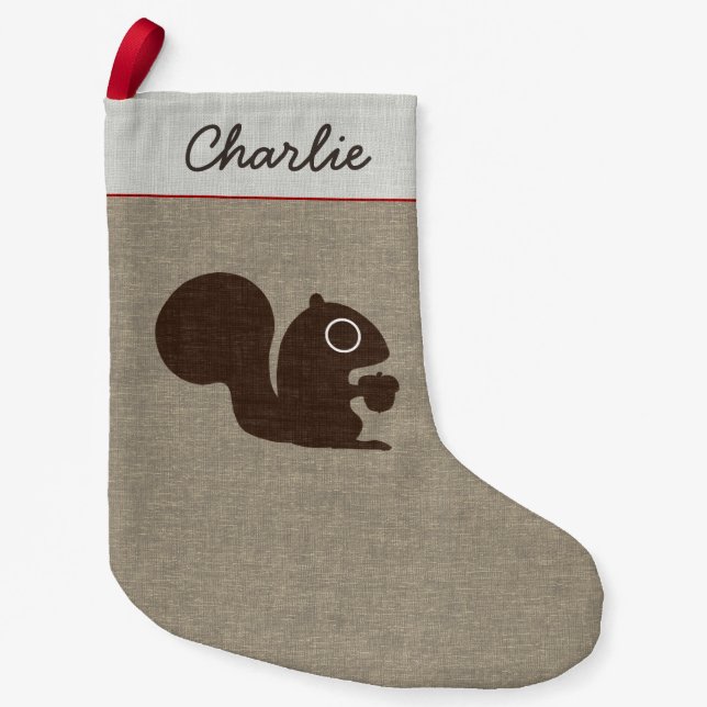 Niedliches Eichhörnchen mit Kleiner Weihnachtsstrumpf (Vorderseite)