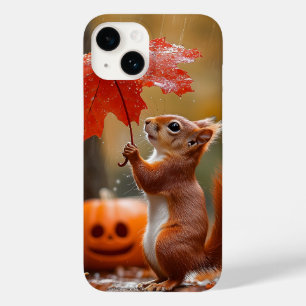 Niedliches Eichhörnchen mit Leaf-Regenschirm - Her Case-Mate iPhone 14 Hülle
