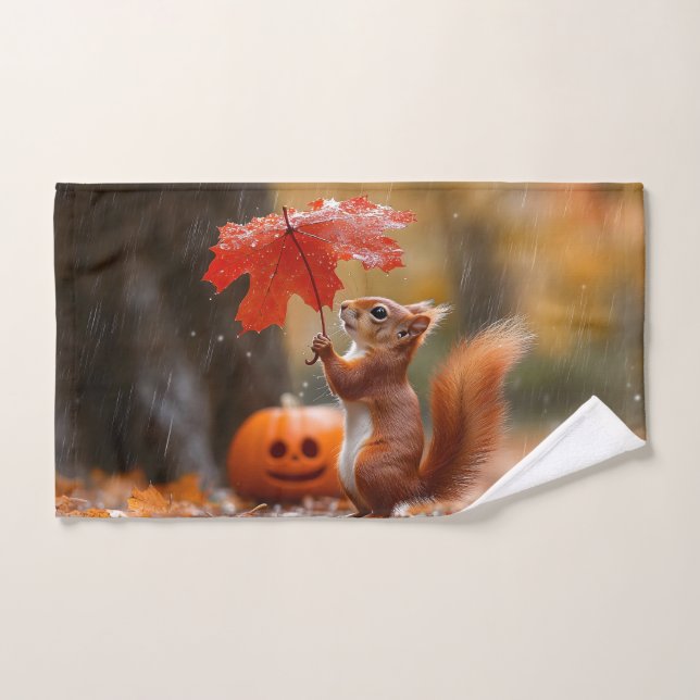 Niedliches Eichhörnchen mit Leaf-Regenschirm - Her Handtuch (Handtuch)