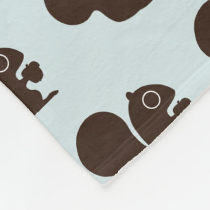 Niedliches Eichhörnchen mit Nut Pattern Wildtier Fleecedecke