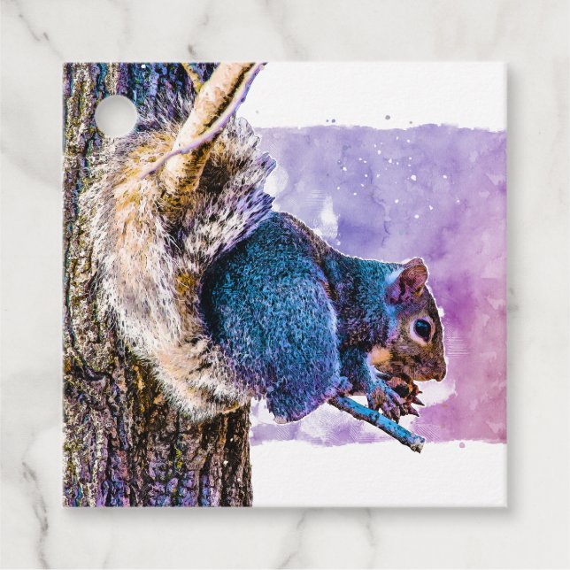 Niedliches Eichhörnchen-Party Geschenkanhänger (Vorderseite)