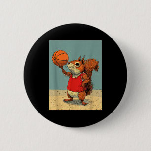 Niedliches Eichhörnchen Tier lustiges Basketball C Button
