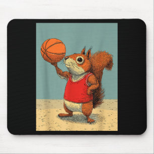 Niedliches Eichhörnchen Tier lustiges Basketball C Mousepad