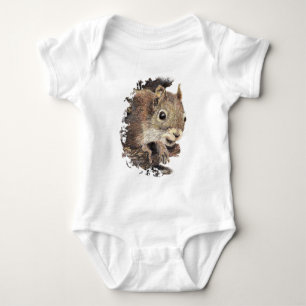 Niedliches Eichhörnchen, Watercolor-Tiernatur Baby Strampler