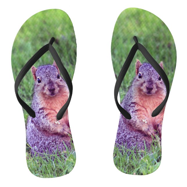 Niedliches Eichhörnchen Wildlife Foto Flip Flops (Fußbett)