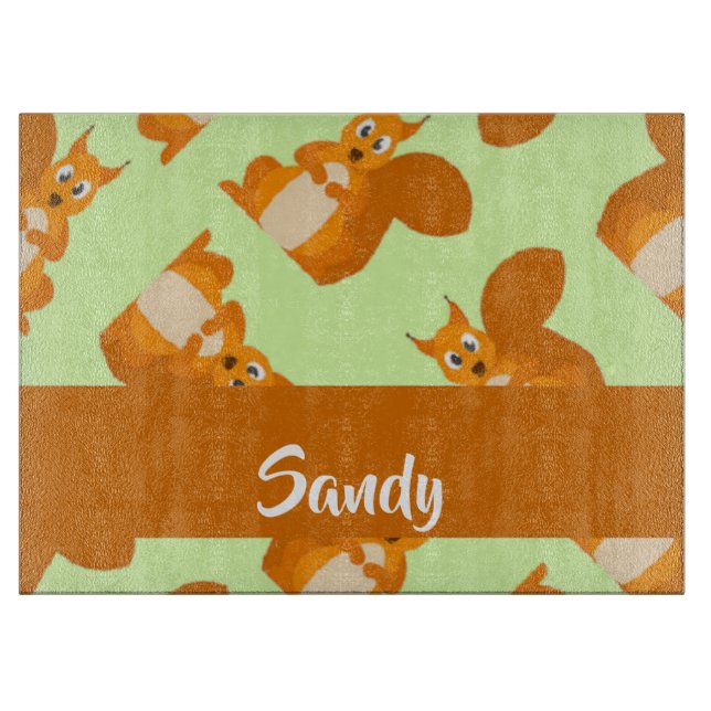 Niedliches Eichhörnchenmuster Schneidebrett (Vorderseite)