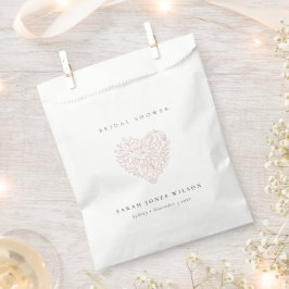 Niedliches Einfach Dusky Blush Blumenkohl Brautpar Geschenktütchen