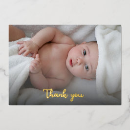 Niedliches Einfaches Dankeschön Neues Baby Dusche Folieneinladung