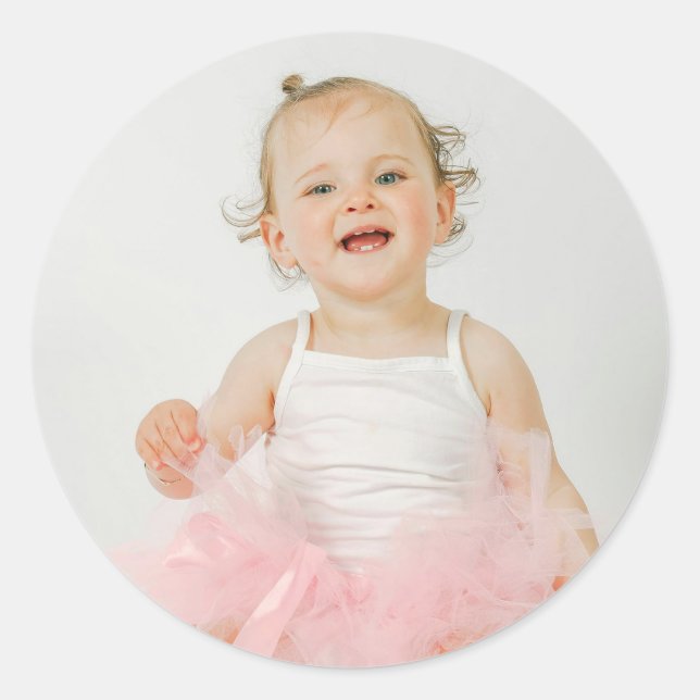 Niedliches einfaches Foto für Kinder Runder Aufkleber (Vorderseite)