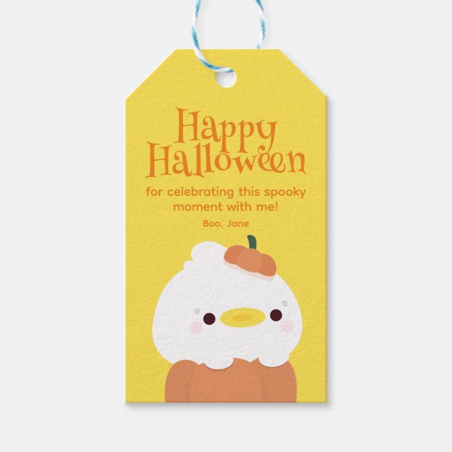 Niedliches Einfaches Halloween-Party Geschenkanhänger (Vorderseite)