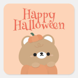 Niedliches Einfaches Halloween-Party Quadratischer Aufkleber