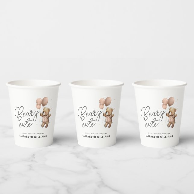 Niedliches einfaches, modernes Beary Sweet Baby Du Pappbecher (Multi)