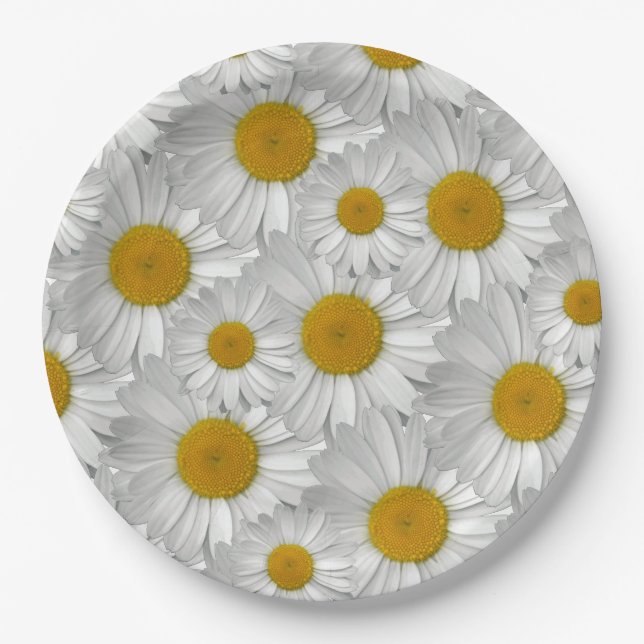 Niedliches einfaches Muster der Blume Pappteller (Vorderseite)