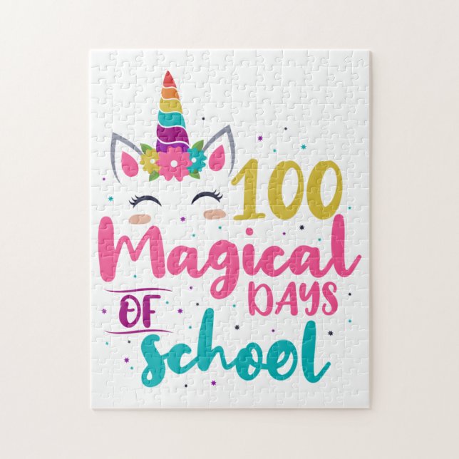 Niedliches Einhorn 100 magische Schultage (Vertikal)