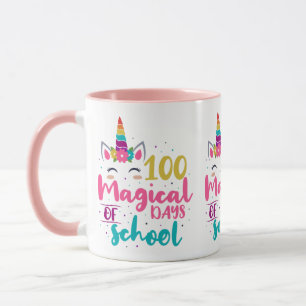 Niedliches Einhorn 100 magische Schultage Tasse